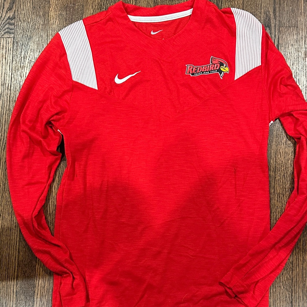 Illinois State Nike Red Long Sleeve Top with White Accents